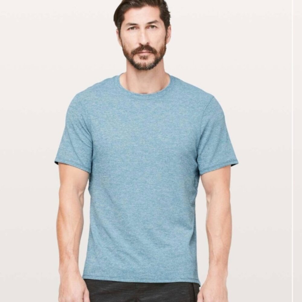 Lululemon Drysense Mesh Short Sleeve Heathered Poseidon